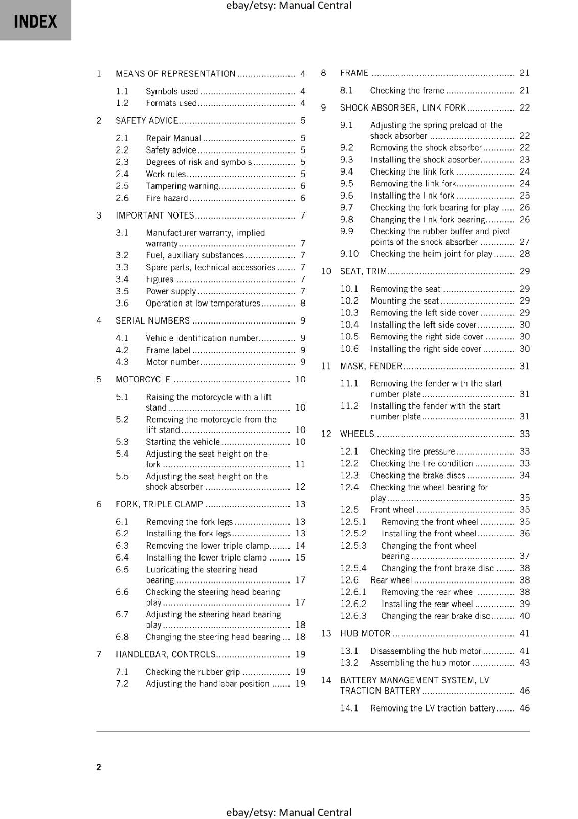 KTM 2025 - SX-E 2 - WORKSHOP SERVICE REPAIR MANUAL REPRINTED