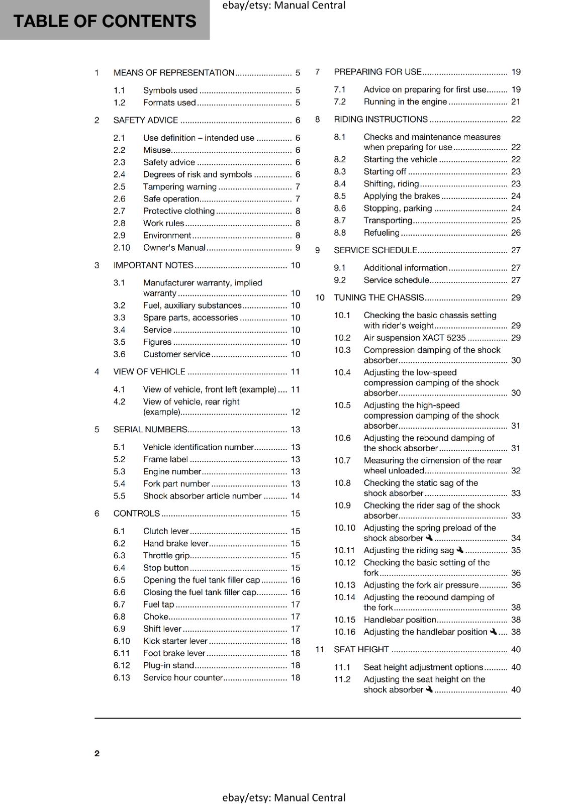 HUSQVARNA 2025 - TC 65 - OWNERS MANUAL - REPRINTED COMB BOUND