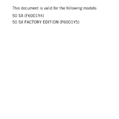KTM 2025 - 50 SX FACTORY EDITION - OWNERS MANUAL USER GUIDE