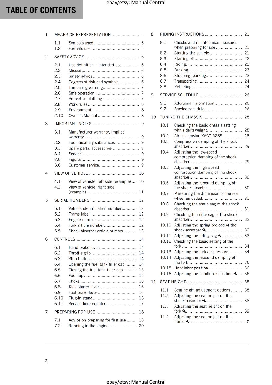 KTM 2025 - 50 SX FACTORY EDITION - OWNERS MANUAL USER GUIDE