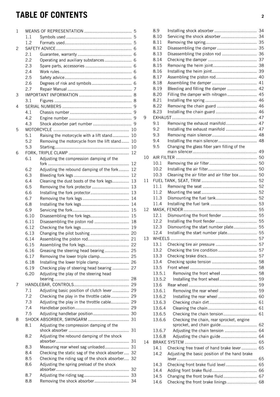 KTM 2012 - 65 SX - WORKSHOP SERVICE REPAIR MANUAL