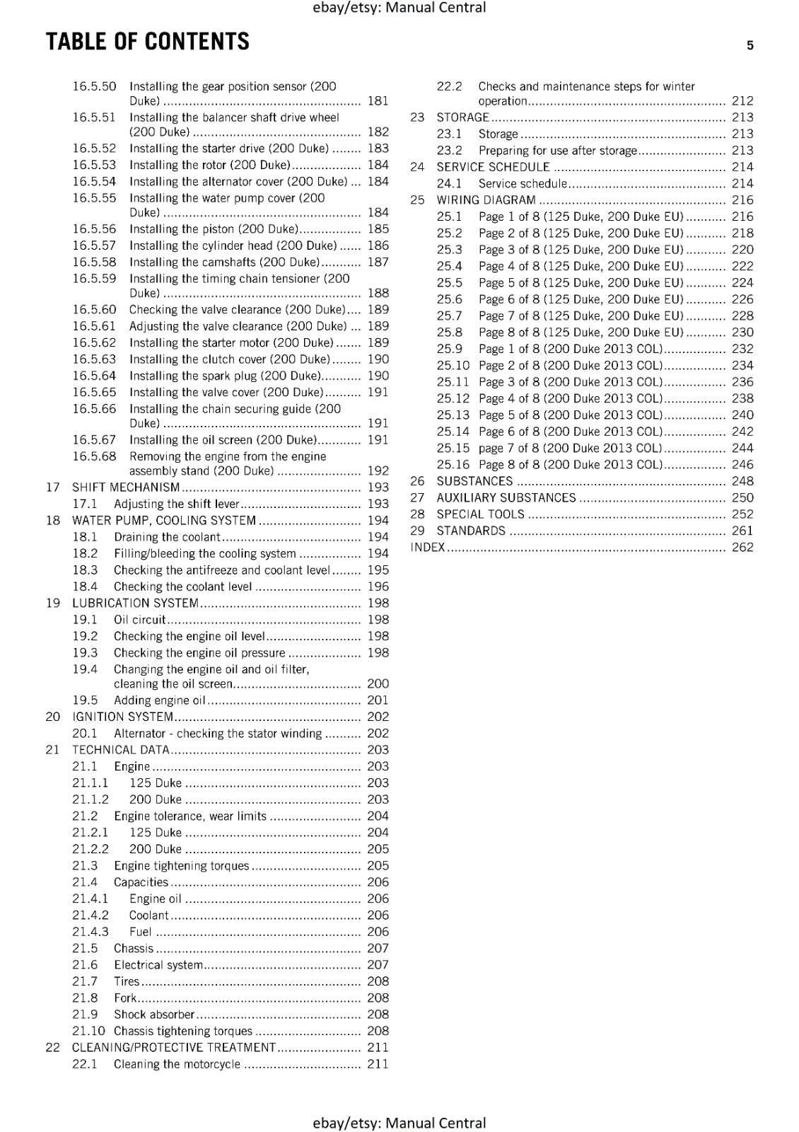 KTM 2012 - 125 200 DUKE 2013 COL - WORKSHOP SERVICE REPAIR MANUAL