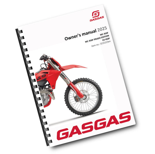 GASGAS 2025 OWNERS MANUAL - MC EX 450F PRADO EDITION