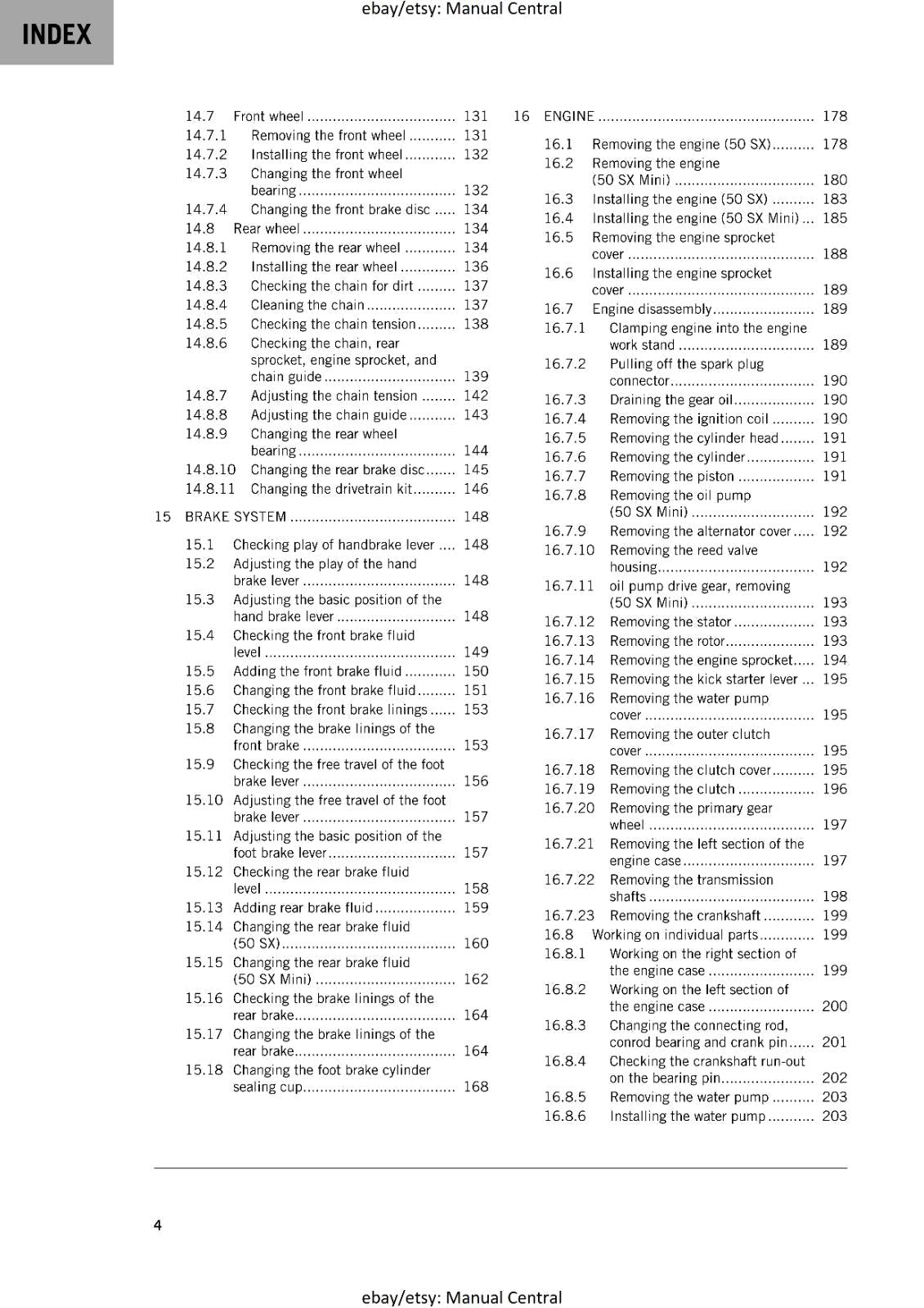 KTM 2020 -  50 SX MINI - SERVICE  WORKSHOP REPAIR MANUAL REPRINTED