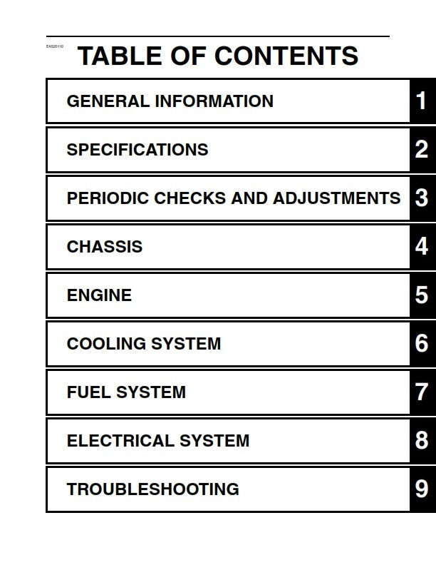 YAMAHA YZFR1Y(C) YZF-R1Y 9C) - 2009 TO 2011 - WORKSHOP REPAIR SERVICE MANUAL