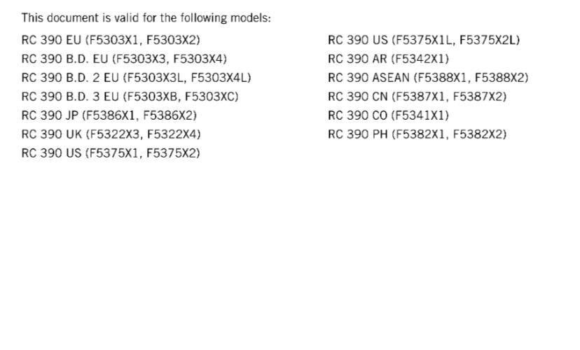 KTM 2024 - RC 390 - WORKSHOP SERVICE MANUAL