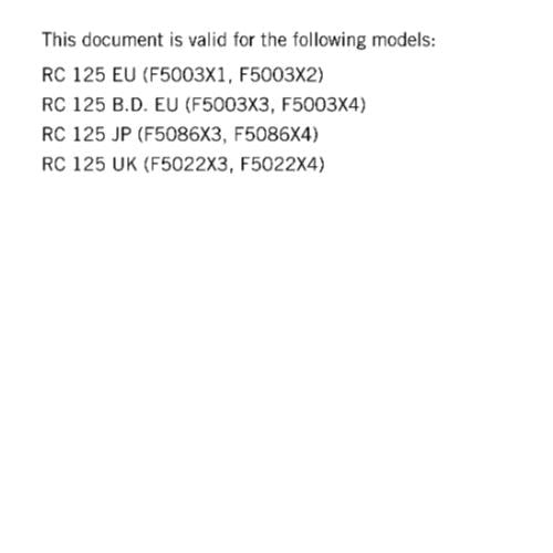 KTM 2024 - RC 125 - WORKSHOP SERVICE MANUAL