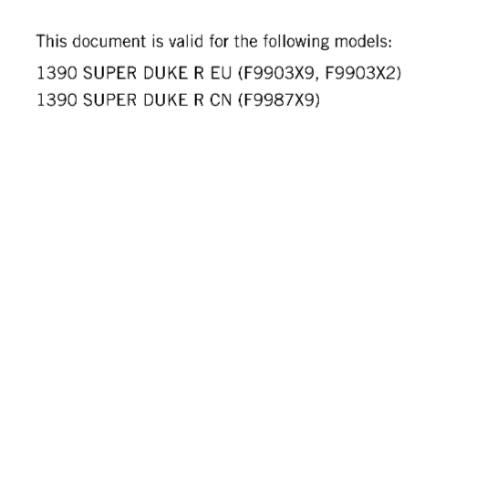 KTM 2024 - 1390 SUPER DUKE R - WORKSHOP SERVICE MANUAL