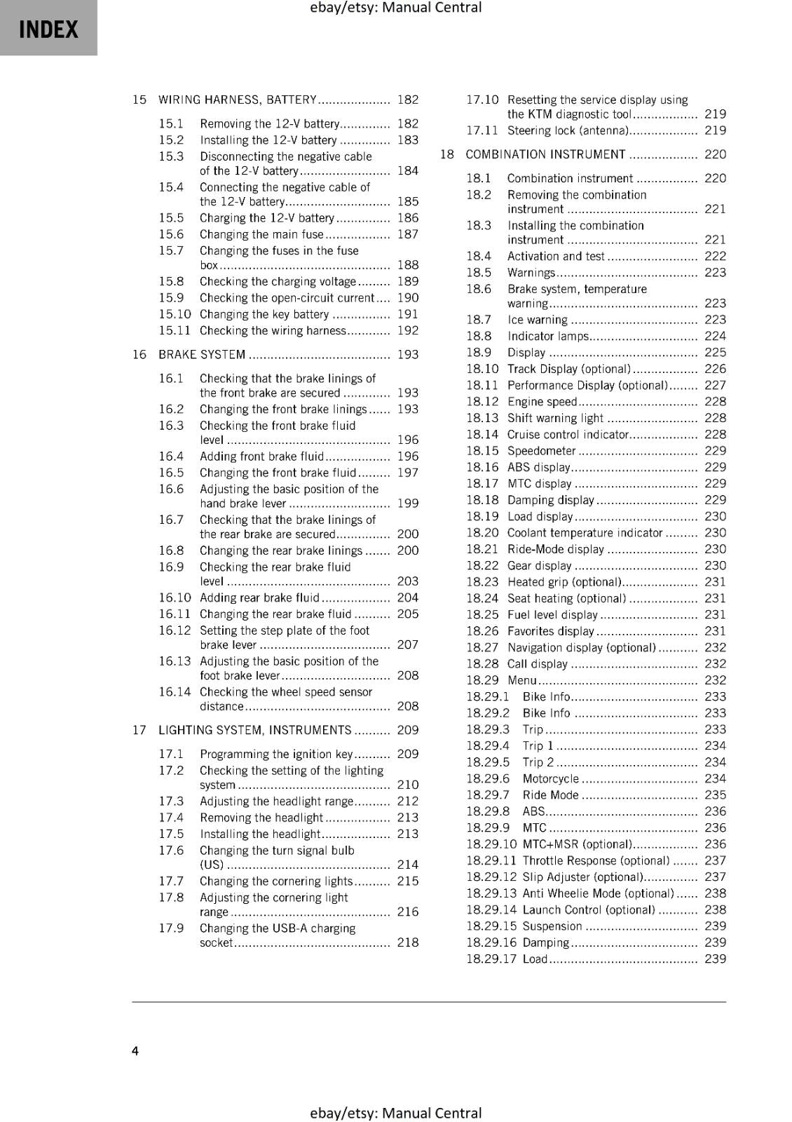 KTM 2024 - 1290 SUPER DUKE GT - WORKSHOP SERVICE MANUAL
