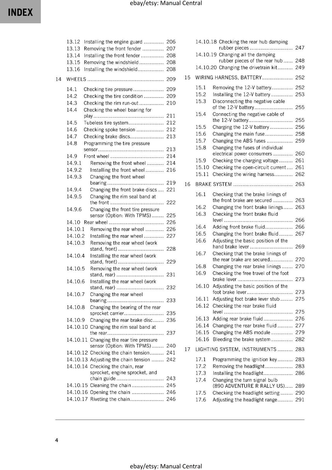 KTM 2024 - 890 ADVENTURE R RALLY - WORKSHOP SERVICE MANUAL