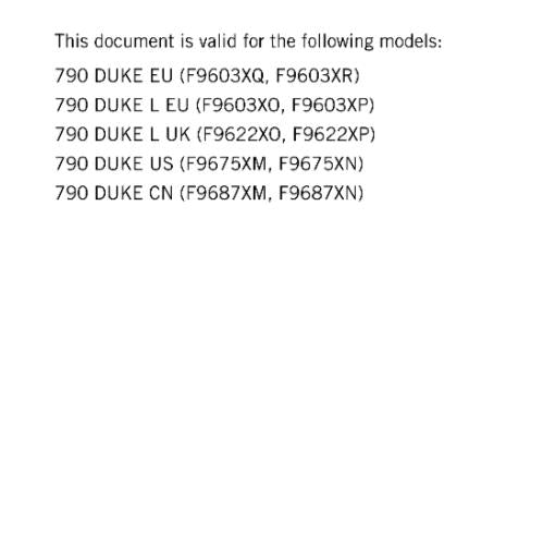 KTM 2024 - 790 DUKE L - WORKSHOP SERVICE MANUAL