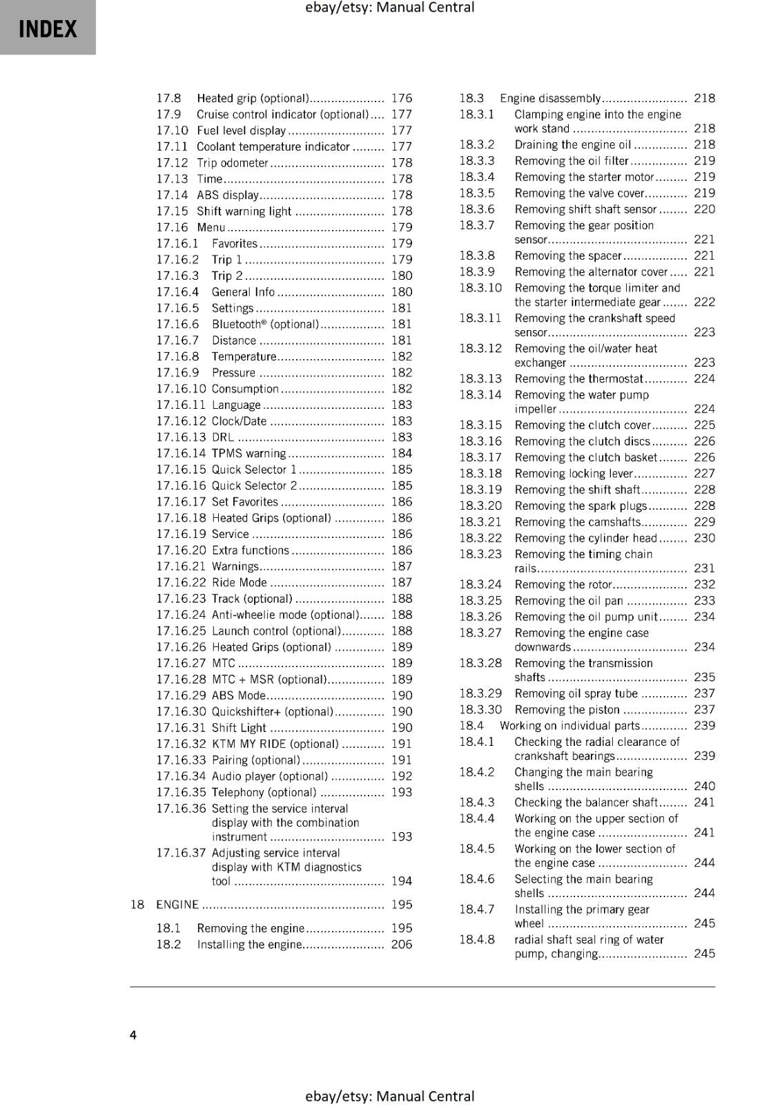 KTM 2024 - 790 DUKE L - WORKSHOP SERVICE MANUAL