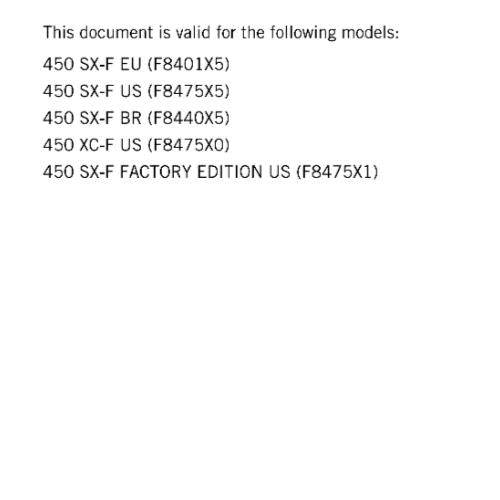 KTM 2024 - 450 SX-F XC-F FACTORY EDITION - WORKSHOP SERVICE MANUAL