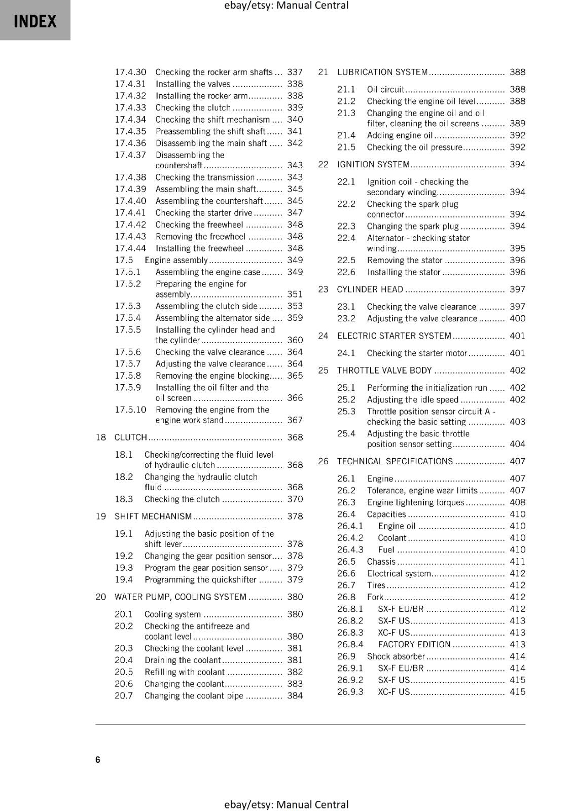 KTM 2024 - 450 SX-F XC-F FACTORY EDITION - WORKSHOP SERVICE MANUAL