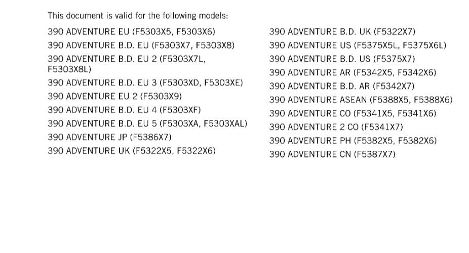 KTM 2024 - 390 ADVENTURE - WORKSHOP SERVICE MANUAL COMB BOUND