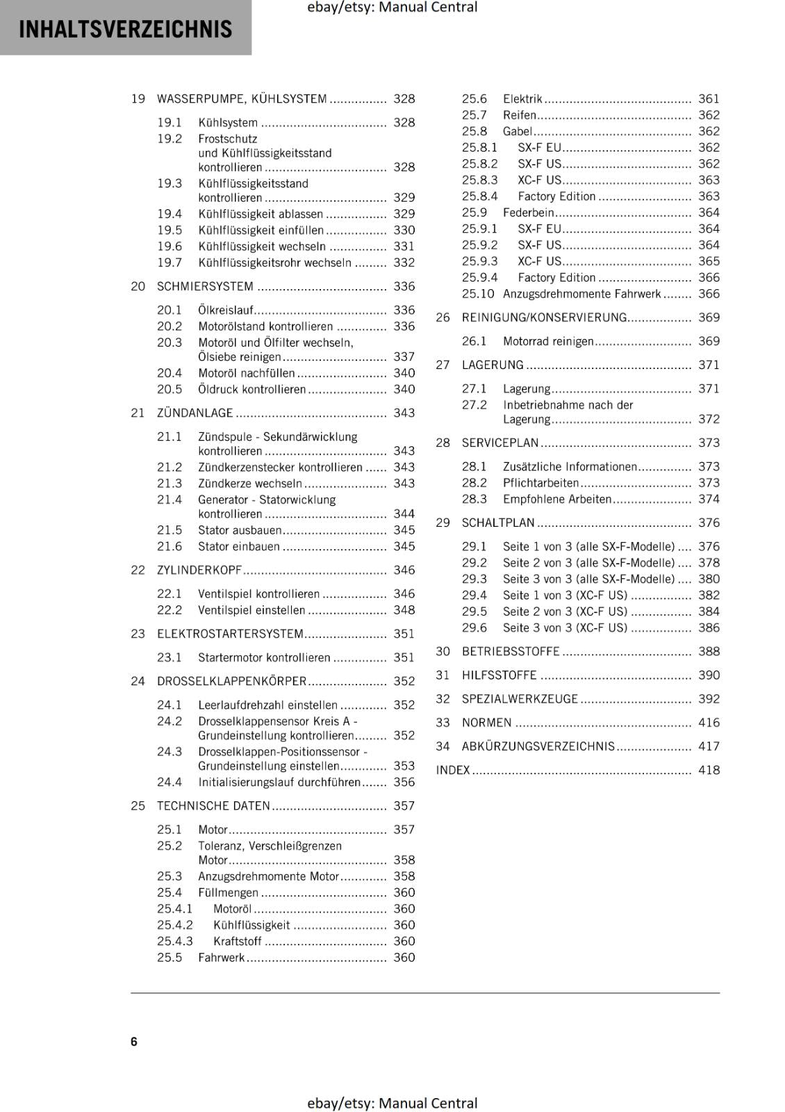 GERMAN LANGUAGE - KTM 2021 - 450 XC-F SX-F FACTORY EDITION - REPARATURANLEITUNG