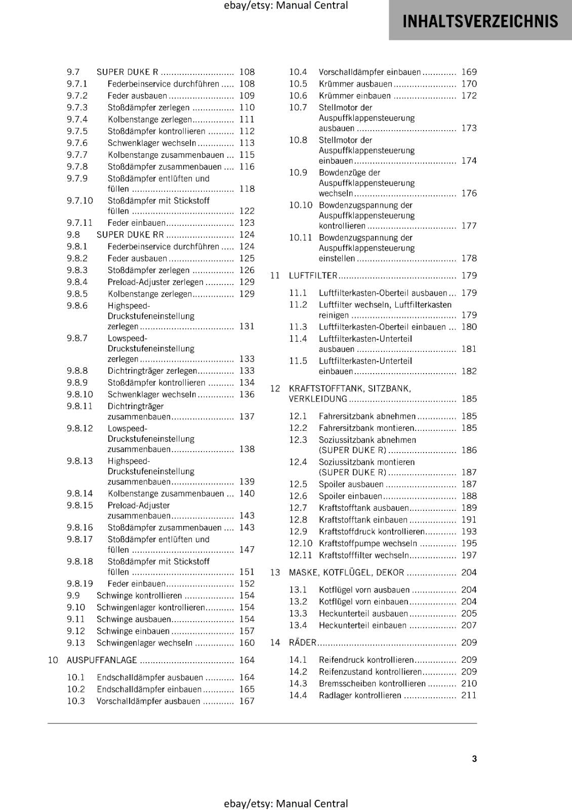 GERMAN LANGUAGE - KTM 2021 - 1290 SUPER DUKE R RR - REPARATURANLEITUNG