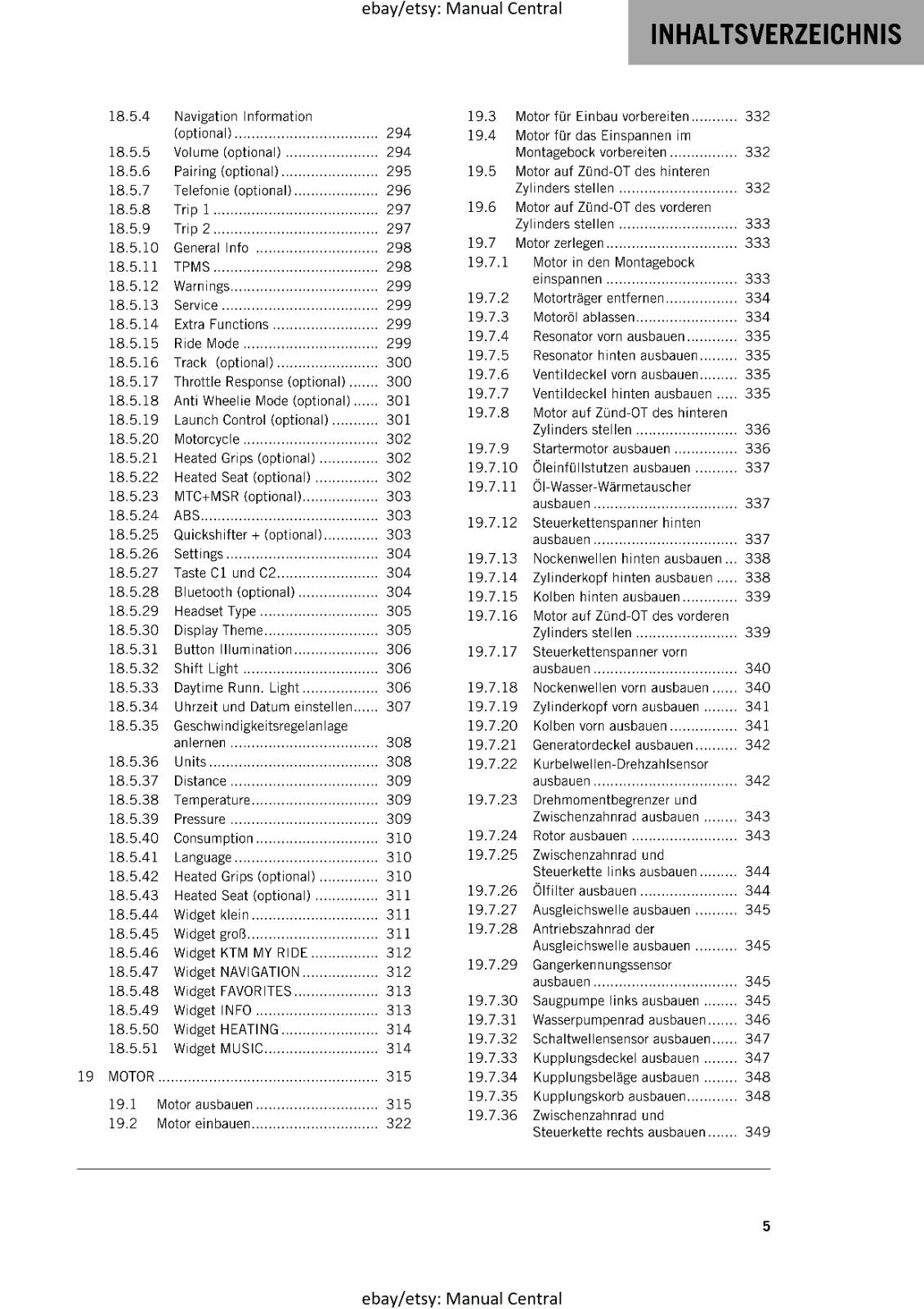 GERMAN LANGUAGE - KTM 2021 - 1290 SUPER DUKE R RR - REPARATURANLEITUNG
