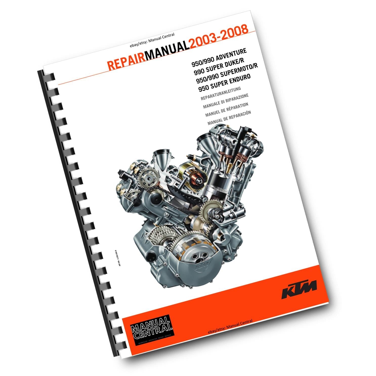 GERMAN LANGUAGE - KTM 2003 - 2008 -  950 SUPER ENDURO- REPARTURANLEITUNG