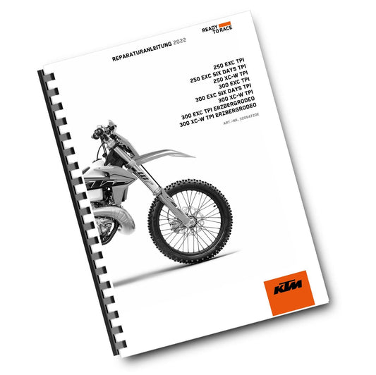 GERMAN - KTM 2022 -  250 300 EXC SIX DAYS XC-W ERZBERGRODEO - REPARTURANLEITUNG