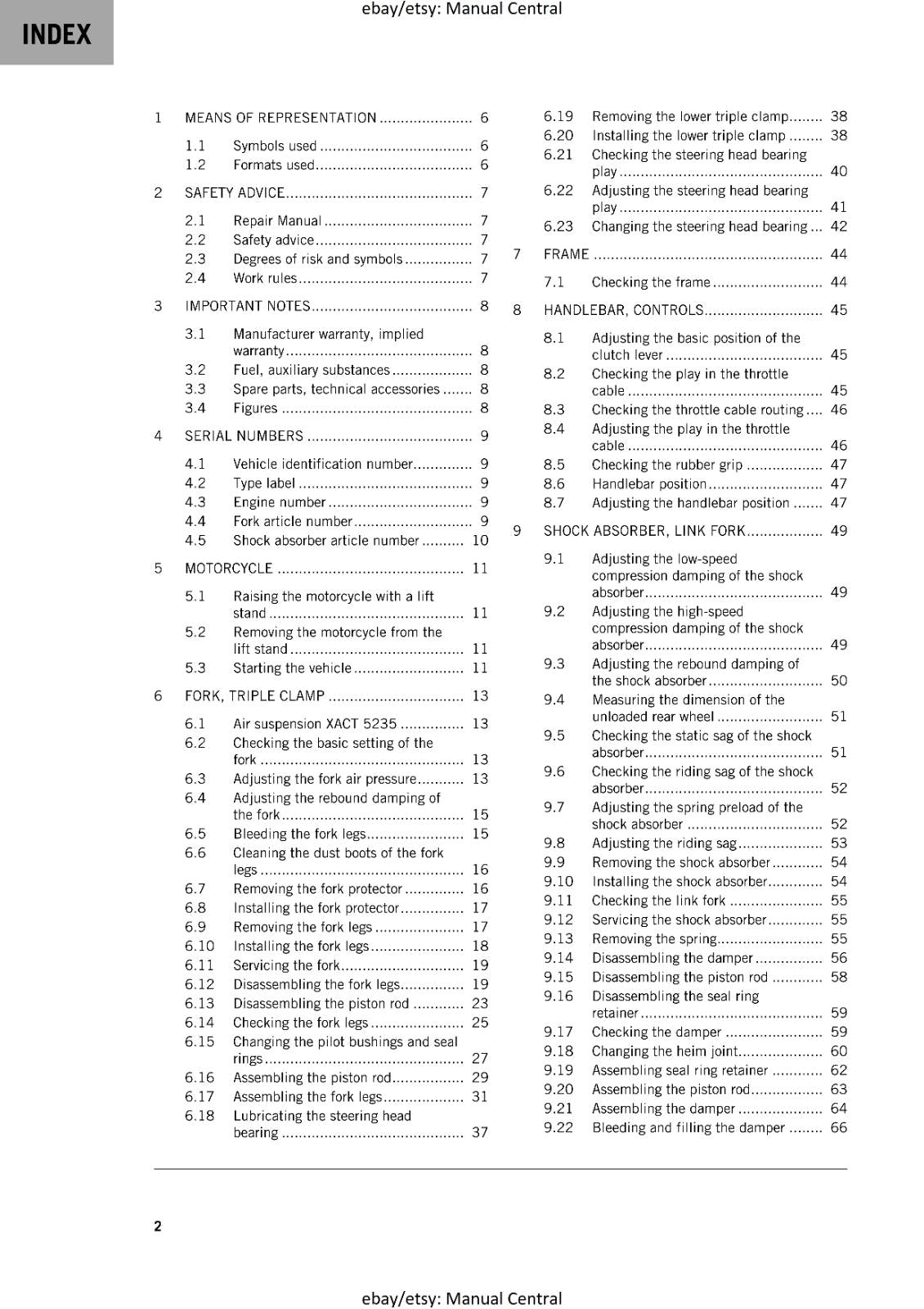 KTM 2020 -  65 SX - SERVICE  WORKSHOP REPAIR MANUAL REPRINTED
