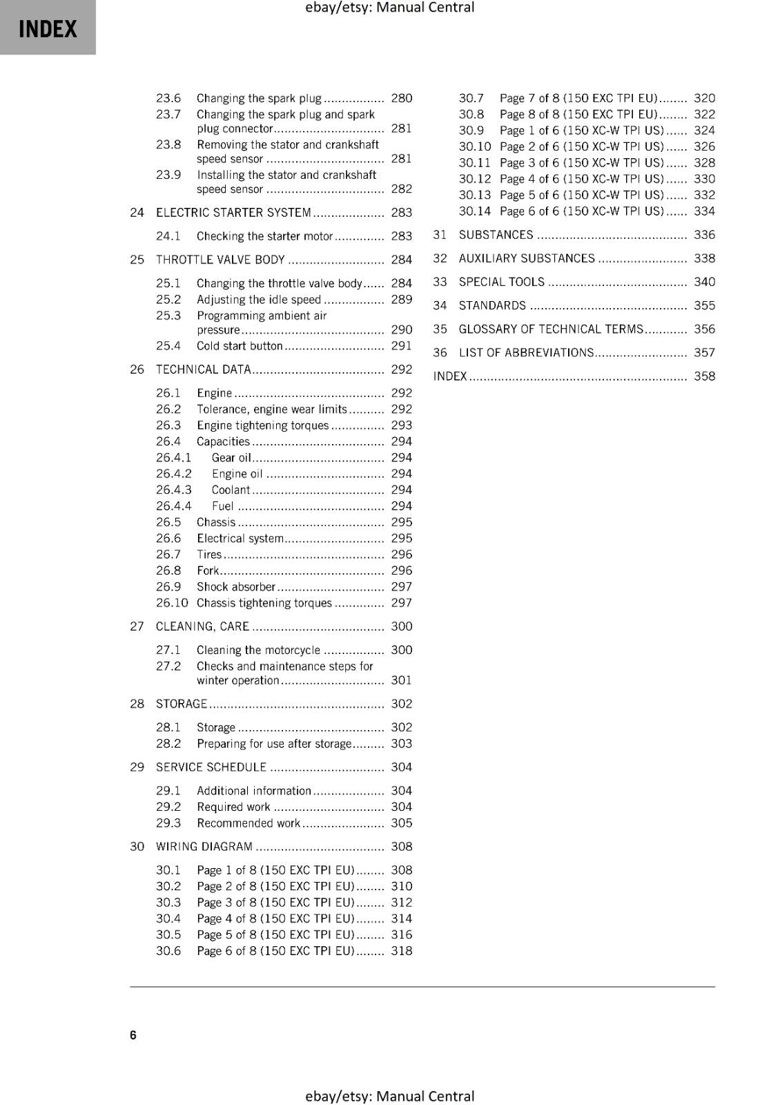 KTM 2020 -  150 EXC XC-W TPI  - SERVICE  WORKSHOP REPAIR MANUAL REPRINTED