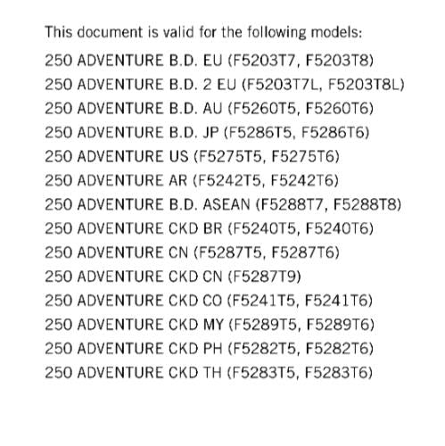 KTM 2020 -  250 ADVENTURE - SERVICE REPAIR WORKSHOP