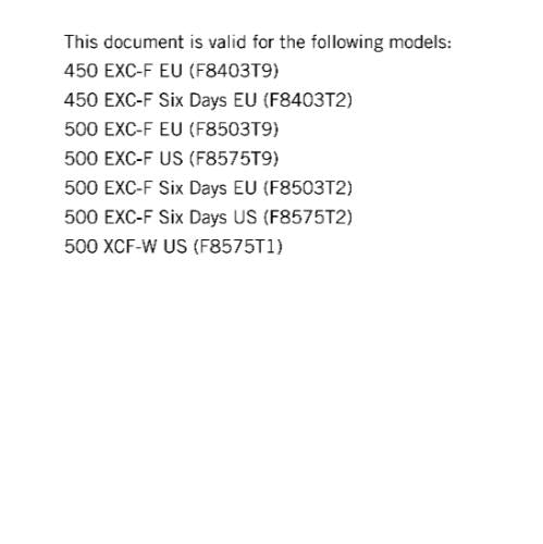KTM 2020 - 450 500 EXC-F SIX DAYS XCF-W - SERVICE REPAIR WORKSHOP