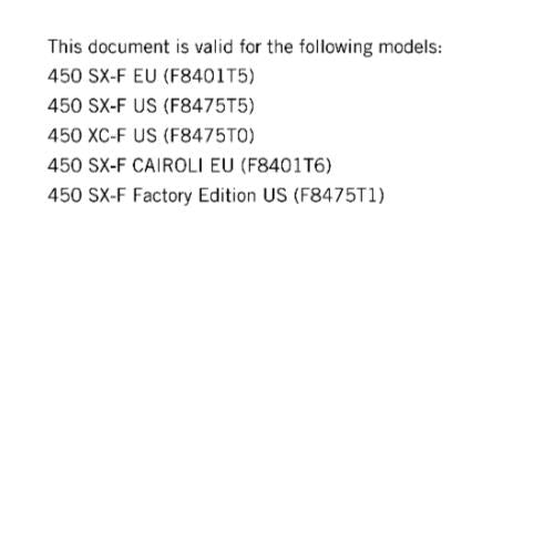 KTM 2020 - 450 XC-F SX-F CAIROLI FACTORY EDITION - SERVICE REPAIR WORKSHOP