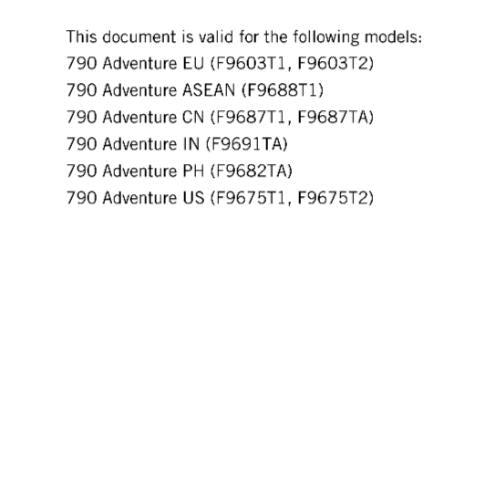 KTM 2020 - 790 ADVENTURE - SERVICE REPAIR WORKSHOP