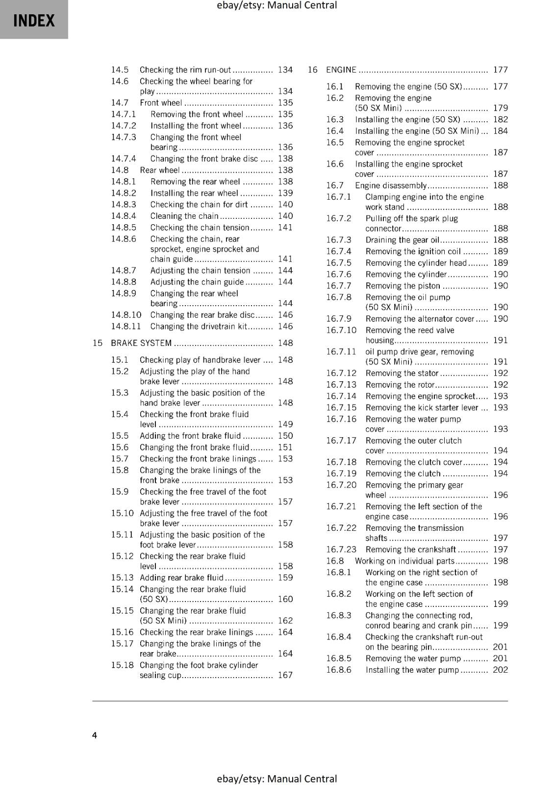 KTM 2019 - 50 SX MINI - SERVICE REPAIR WORKSHOP