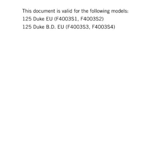 KTM 2019 - 125 DUKE - SERVICE REPAIR WORKSHOP