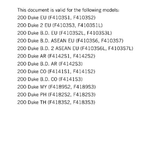 KTM 2019 - 200 DUKE - SERVICE REPAIR WORKSHOP