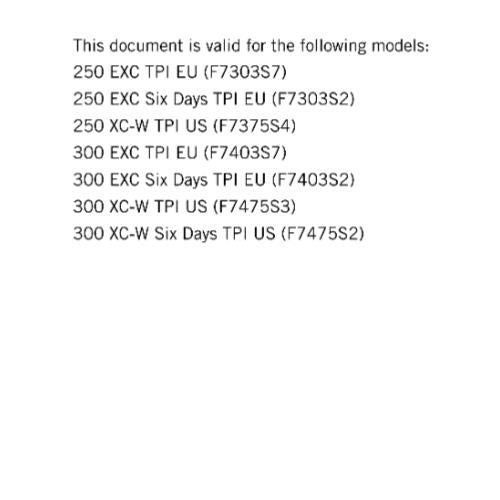 KTM 2019 - 250 300 EXC SIX DAYS XC-W TPI  - SERVICE REPAIR WORKSHOP
