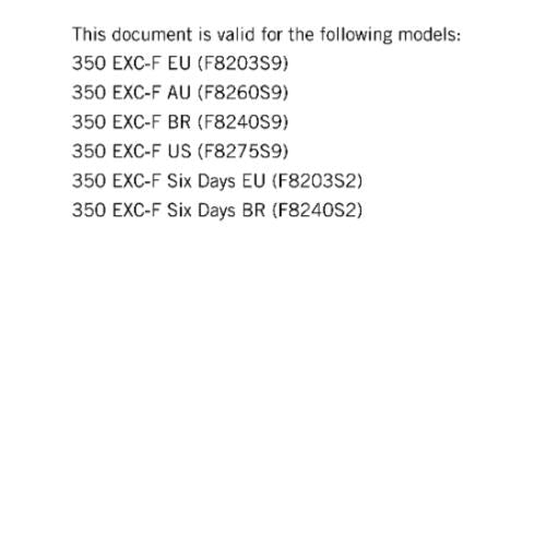 KTM 2019 - 350 EXC-F SIX DAYS - SERVICE REPAIR WORKSHOP