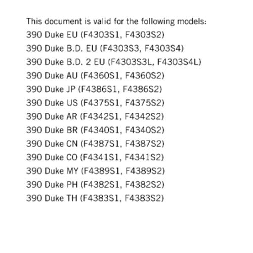 KTM 2019 - 390 DUKE - SERVICE REPAIR WORKSHOP