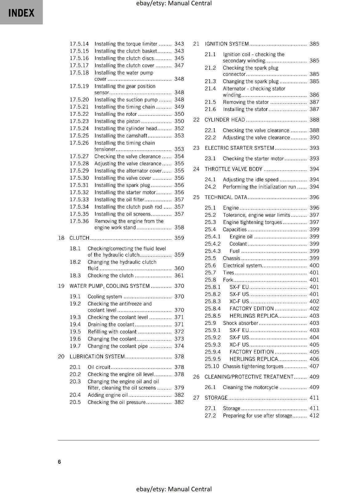 KTM 2019 - 450 XC-F SX-F HERLINGS REPLICA FACTORY EDITION - SERVICE REPAIR