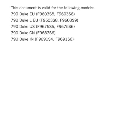 KTM 2019 - 790 DUKE L - SERVICE REPAIR