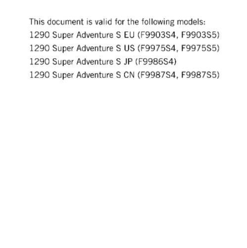 KTM 2019 - 1290 SUPER ADVENTURE S - SERVICE REPAIR WORKSHOP