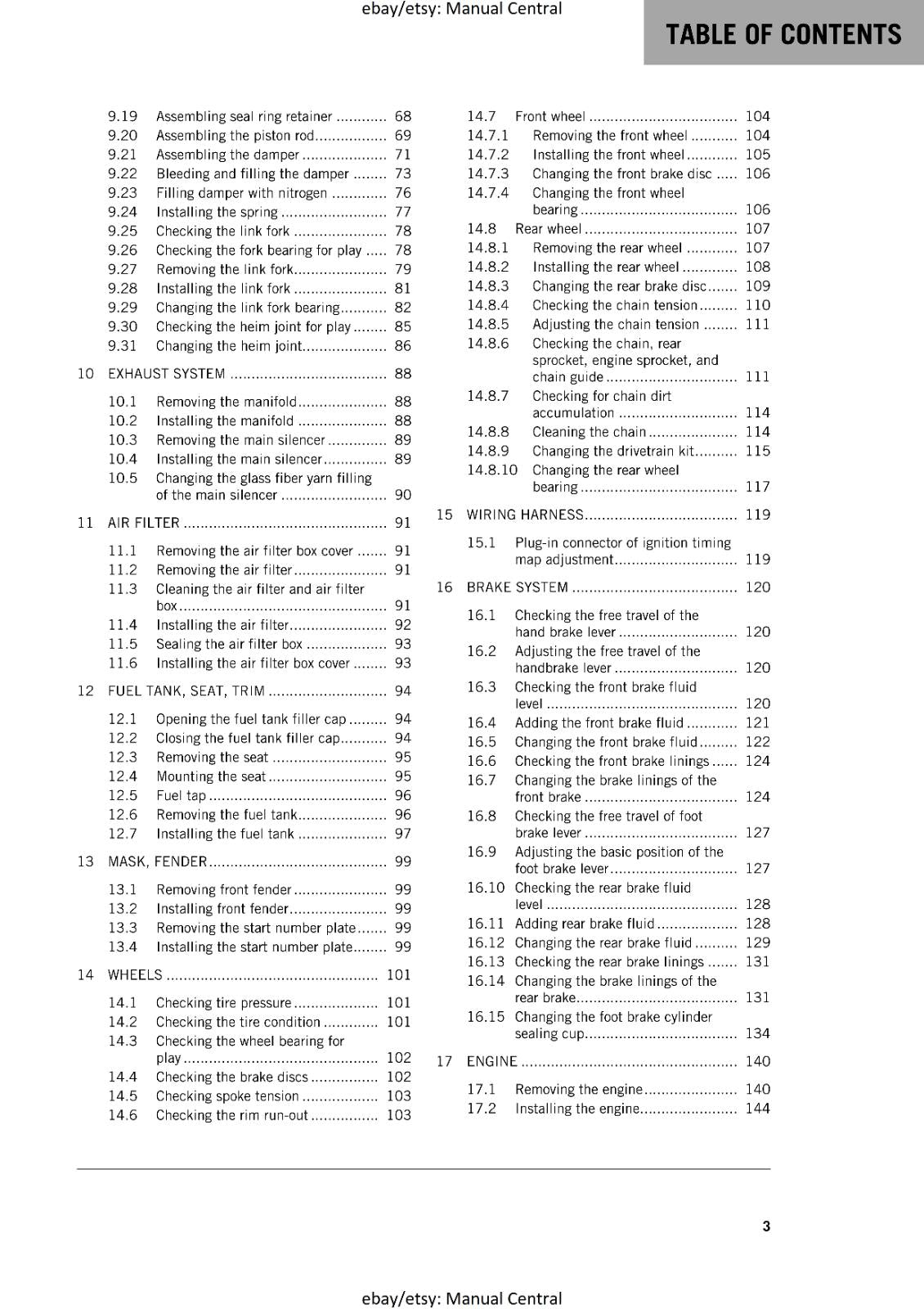 KTM 2018 - 85 SX 19/16 17/14- SERVICE REPAIR WORKSHOP