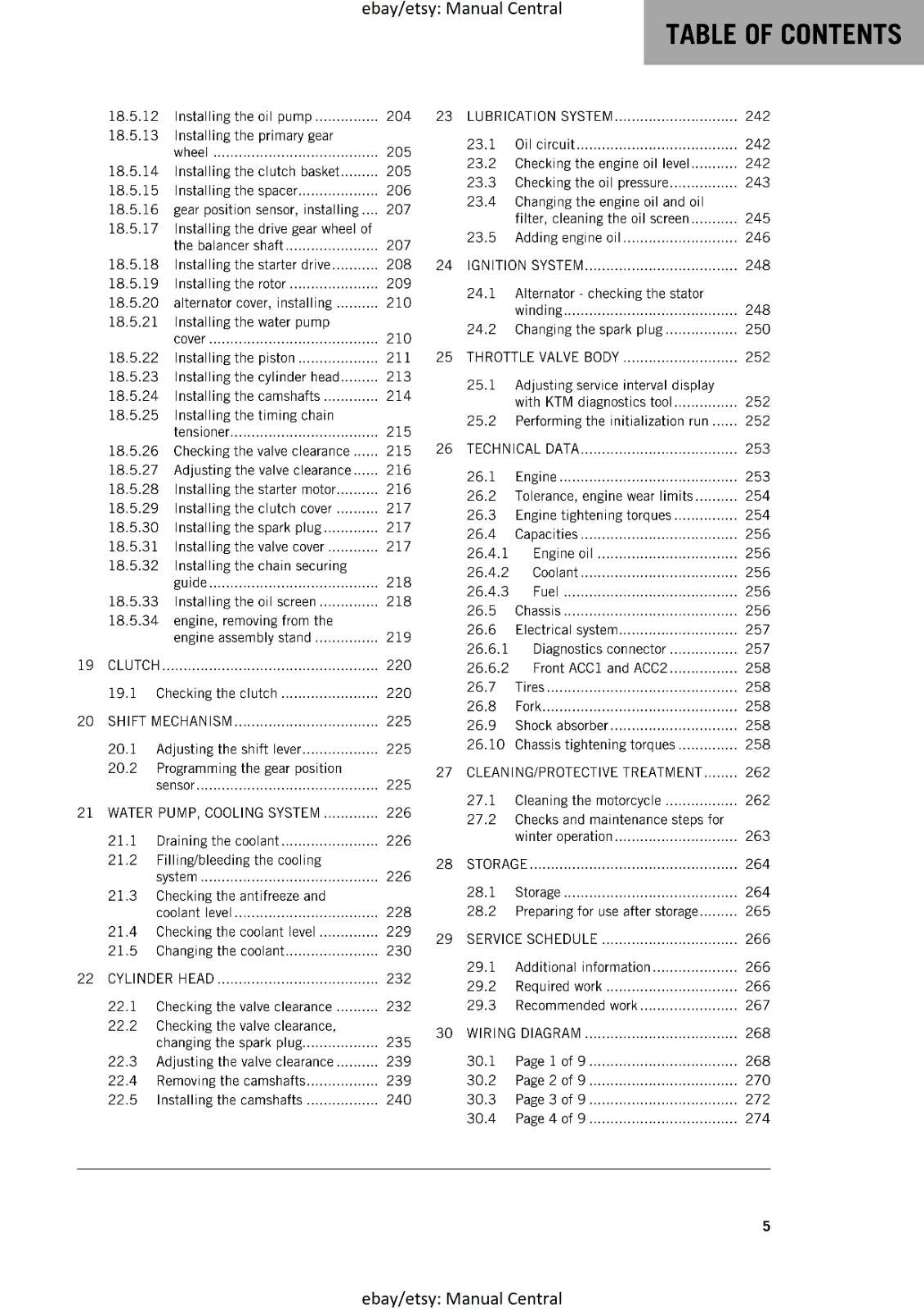 KTM 2018 - 125 DUKE  - SERVICE REPAIR WORKSHOP