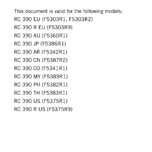 KTM 2018 - RC 390 R - SERVICE REPAIR WORKSHOP