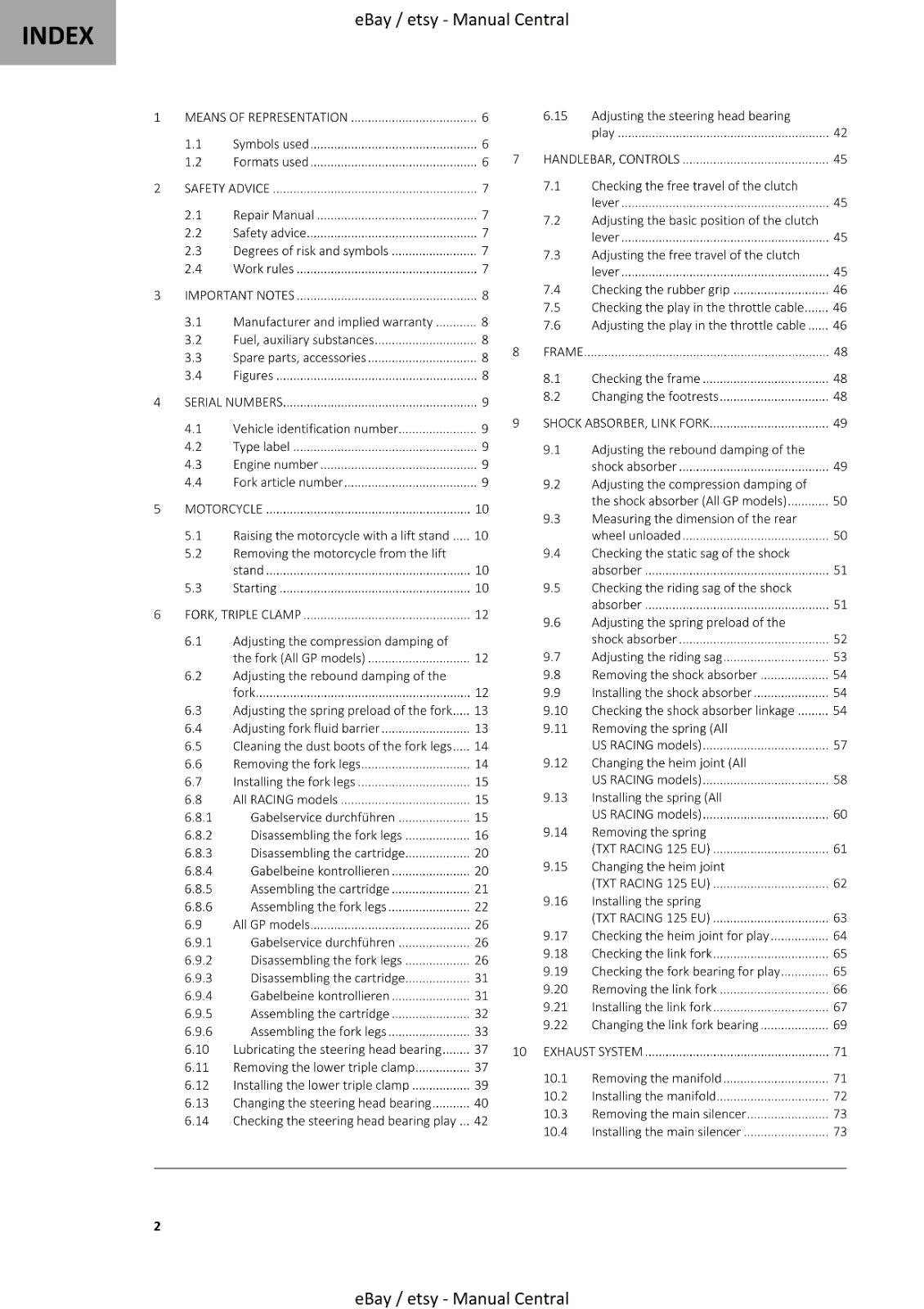100 GSM GASGAS 2021 TX RACING GP 125 250 280 300 SERVICE WORKSHOP REPAIR MANUAL