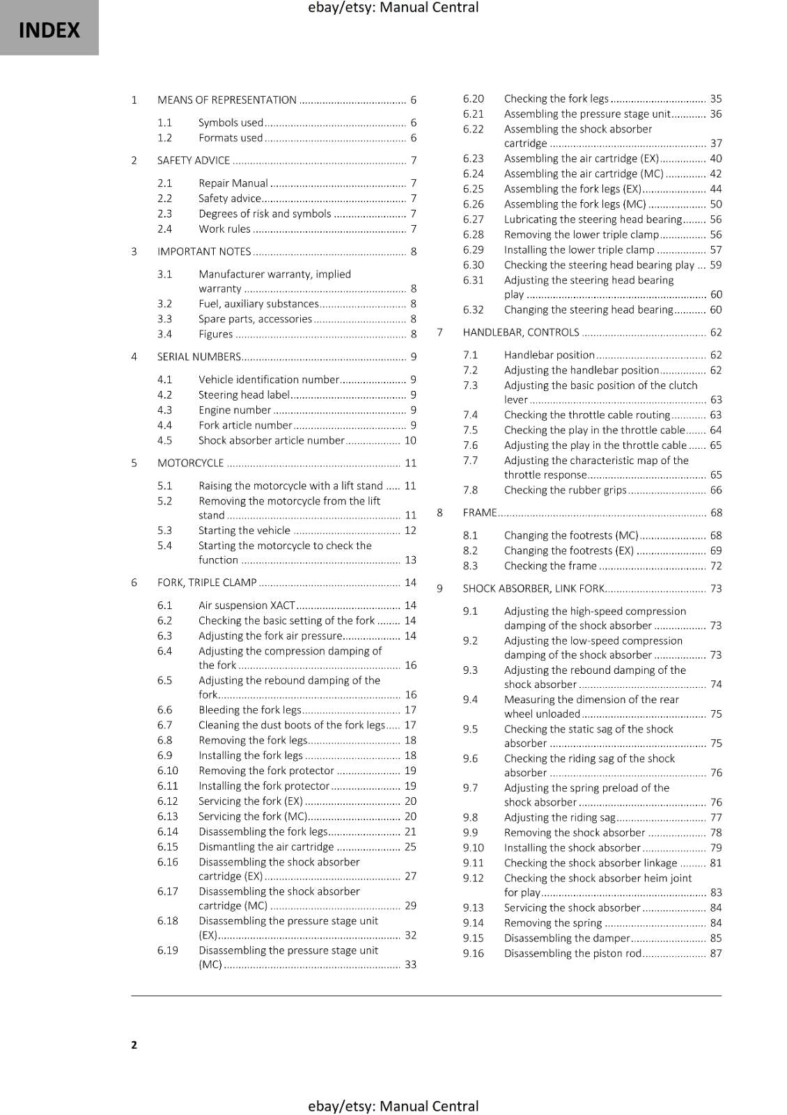 GASGAS 2022 - MC EX 350F - SERVICE WORKSHOP REPAIR MANUAL