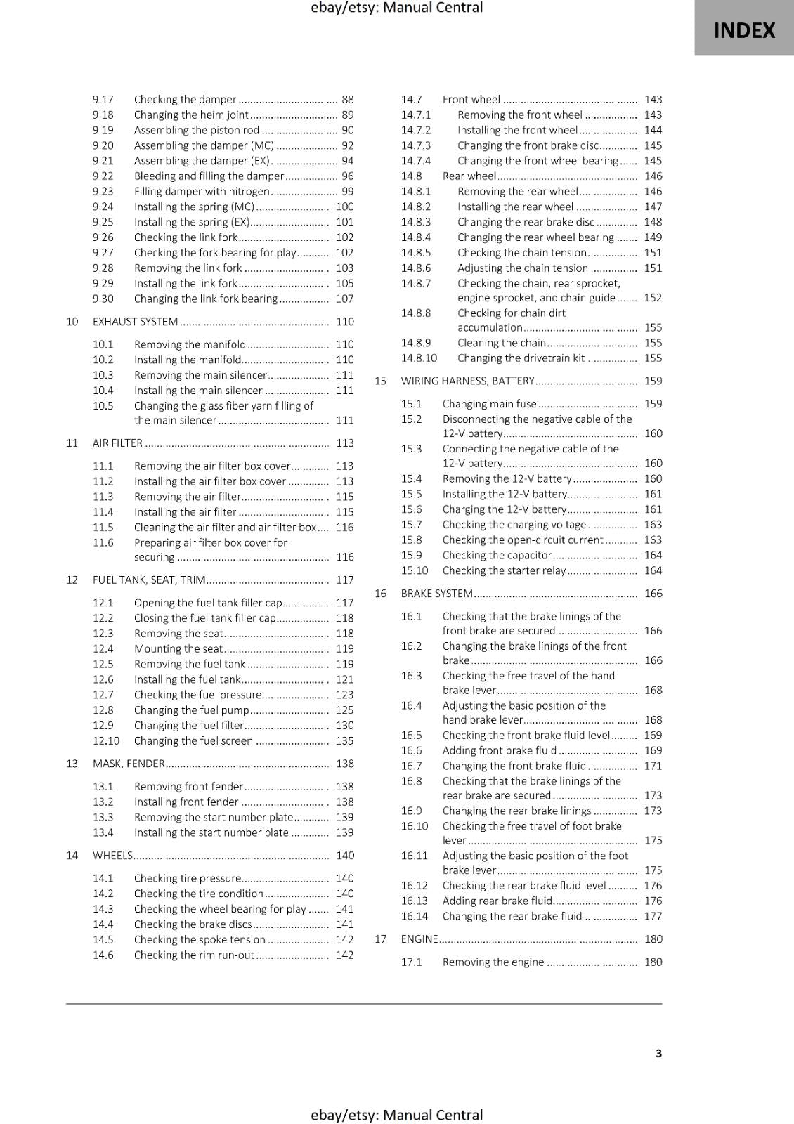 GASGAS 2022 - MC EX 350F - SERVICE WORKSHOP REPAIR MANUAL