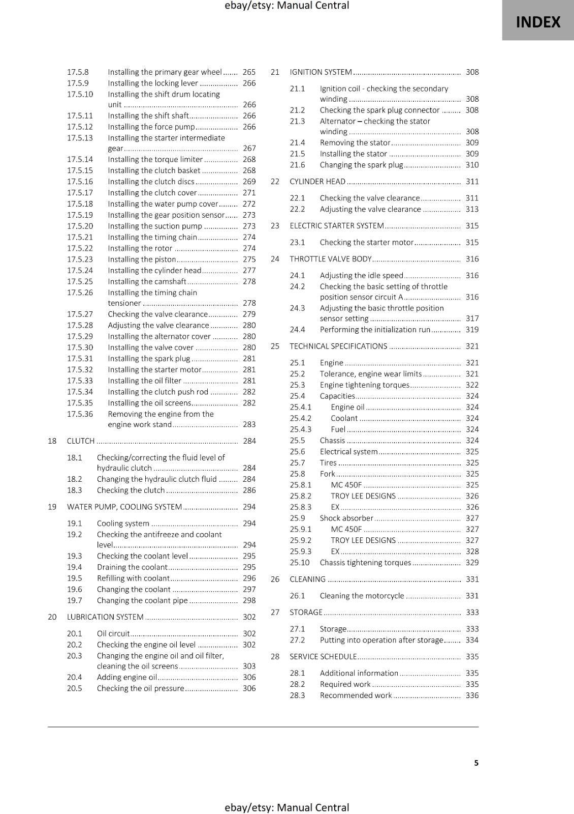 GASGAS 2022 - MC EX 450F TROY LEE DESIGNS - SERVICE WORKSHOP REPAIR MANUAL