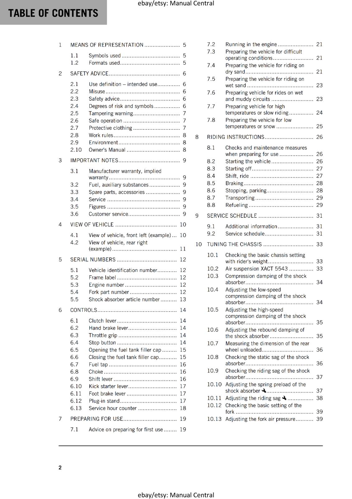 KTM 2024 - 85 SX 19/16 17/14 - OWNERS MANUAL USER GUIDE