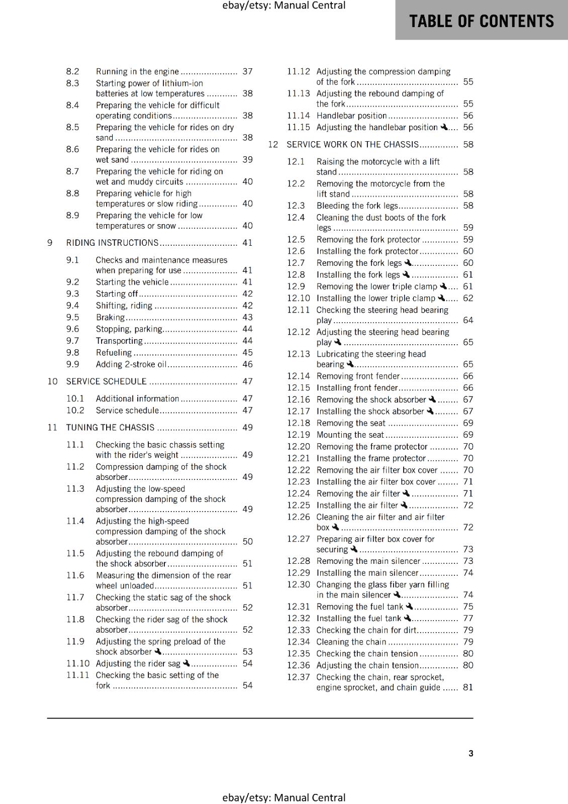 KTM 2024 - 150 EXC XC-W - OWNERS MANUAL USER GUIDE