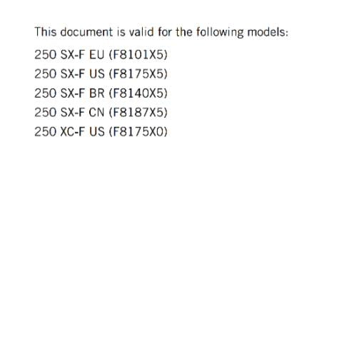 KTM 2024 - 250 SX-F XC-F - OWNERS MANUAL USER GUIDE