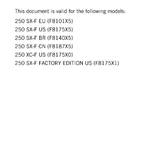 KTM 2024 - 250 SX-F XC-F FACTORY EDITION - OWNERS MANUAL USER GUIDE